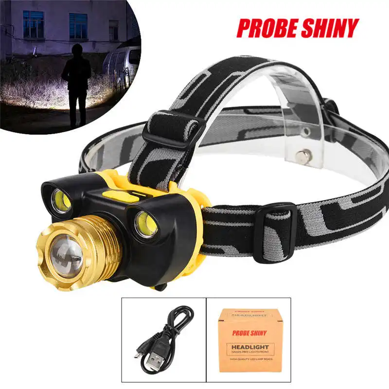 Zoomable 15000LUMENS 3X XM-L T6 LED 18650 Headlamp Head Light Torch Lamp led flashlight head flashlight rechargeable #4A29 (12)