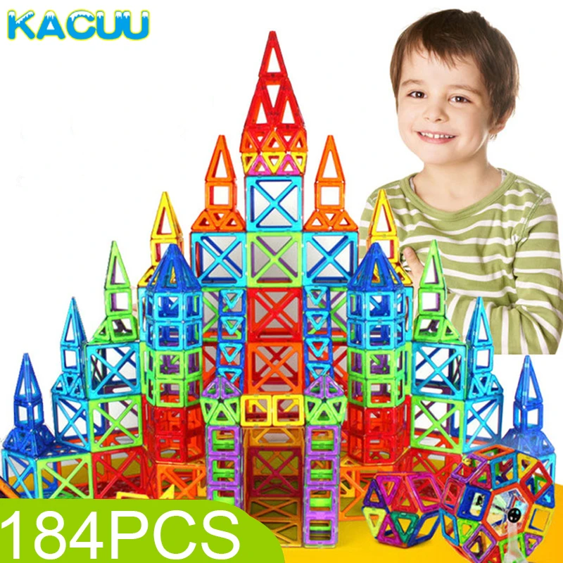 184pcs-110pcs Mini Magnetic Designer Construction Set Model& Building Toy Plastic Magnetic Blocks Educational Toys For Children