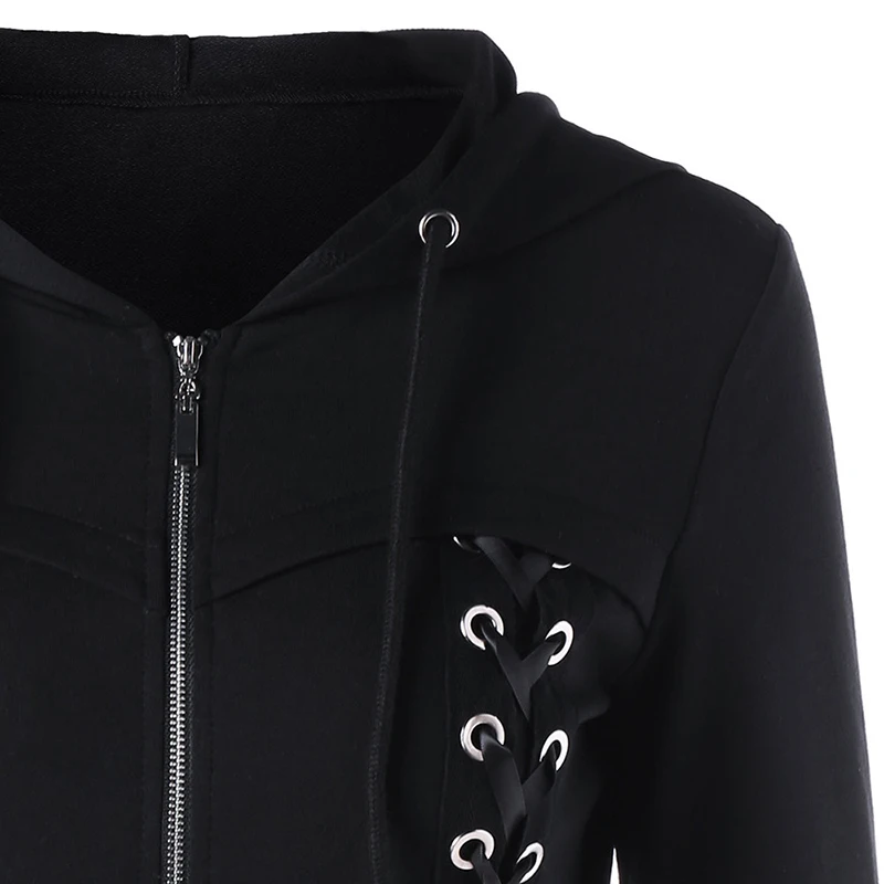 Idopy осенняя куртка Женское пальто с капюшоном и длинным рукавом в стиле хип-хоп с двойной лентой Женская Весенняя куртка