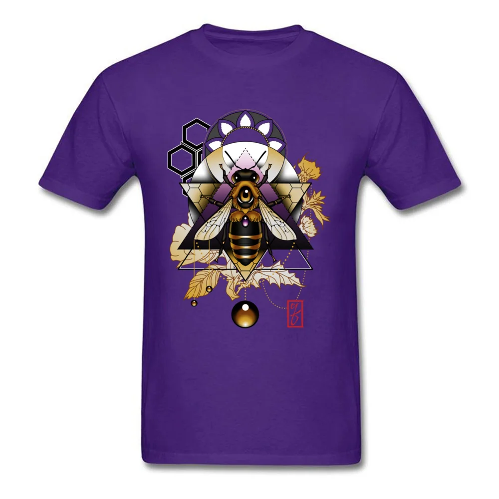 honey bee 8340 Men T Shirt Funny Normal Tops Tees Cotton Crewneck Short Sleeve Funny Tee Shirts Fall Wholesale honey bee 8340 purple