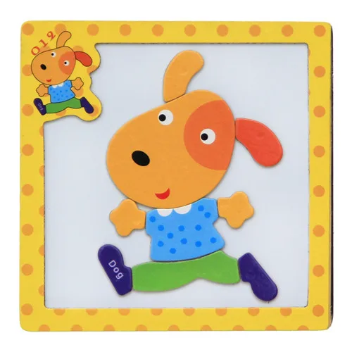 24Styles 3D Magnetic Puzzle Jigsaw Wooden Toys 15*15CM Cartoon Animals Traffic Puzzles Tangram Kids Educational Toy for Children 10