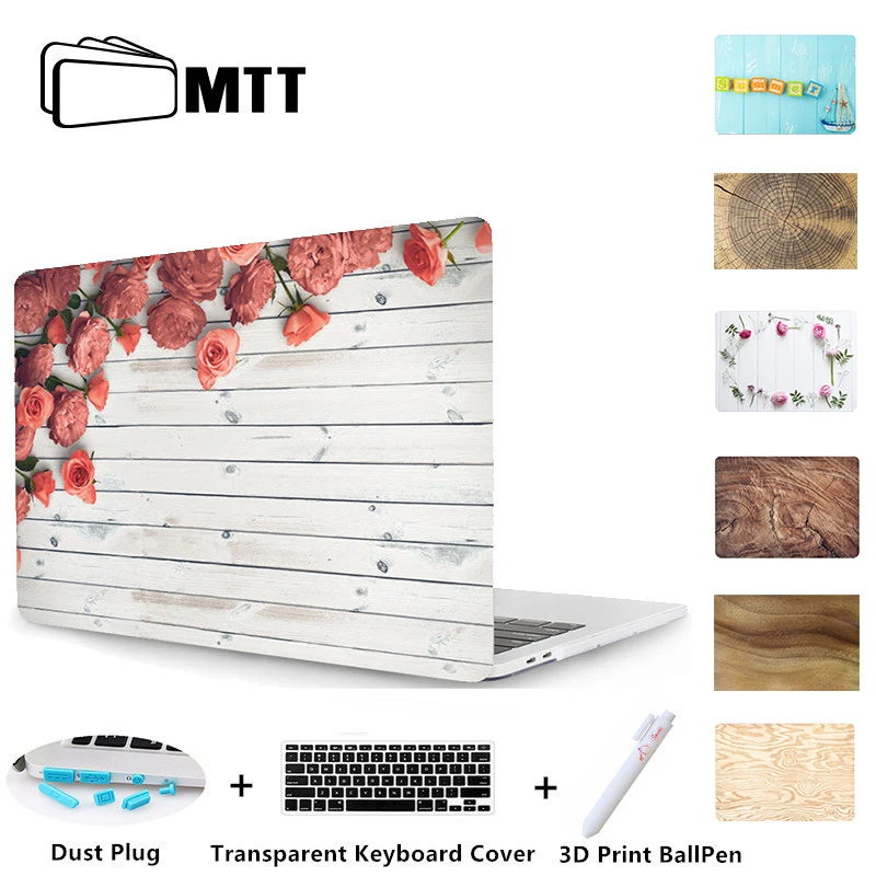 

MTT Wood Grain Case For Macbook Air Pro 11 12 13 15 inch Plastic Hard Cover for macbook Pro Retina 13.3'' Touch Bar Laptop Case