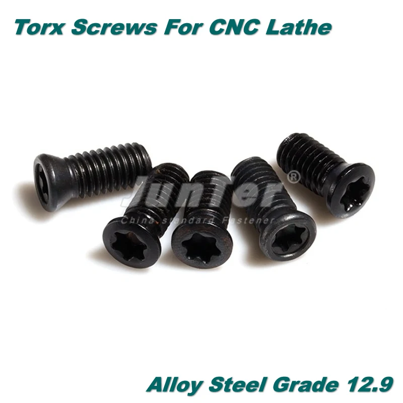 50pcs/lot M2(2mm) Hardened Black Alloy Steel Grade 12.9 Torx Screws For Replaces Carbide Insert