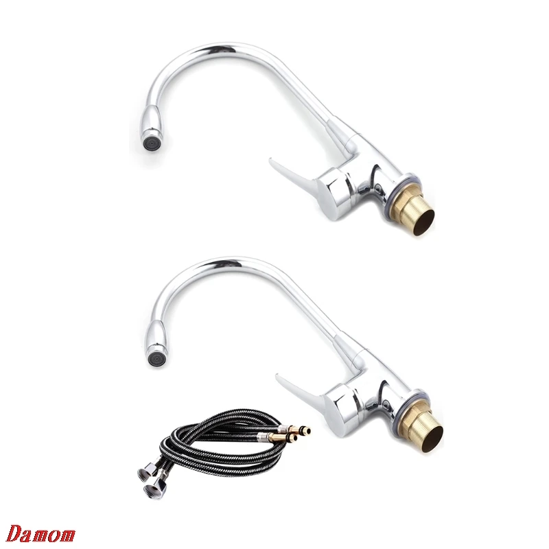 

Newest Chrome 360 Degree Swivel Alloy Kitchen Mixer Cold Hot Basin Sink Tap Faucet Drop Ship