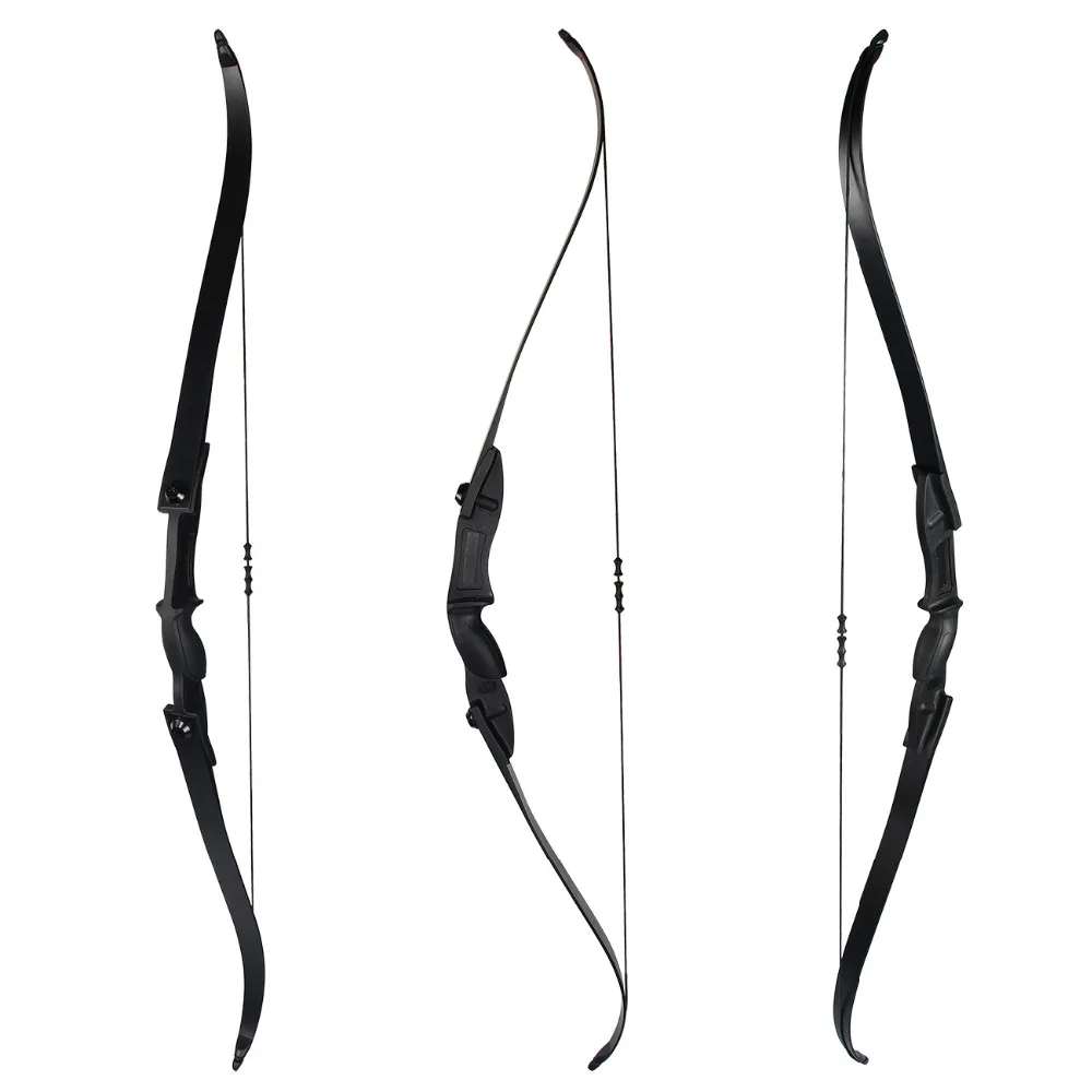 

Archery 56" Takedown Hunting Recurve Bow Metal Riser Right Hand Black Longbow Light Portable Belt