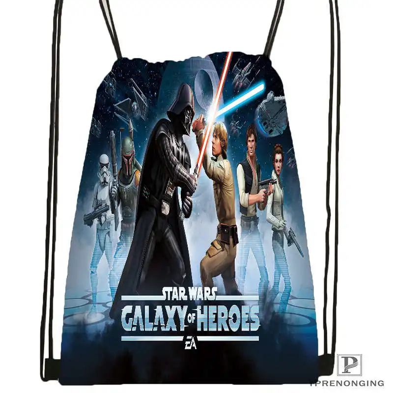 Drawstring Backpack Пользовательские Звездные войны Marvel походная сумка на шнурке милый рюкзак для детей(черная спинка) 31x40 см#180531-02-54 - Цвет: Drawstring Backpack