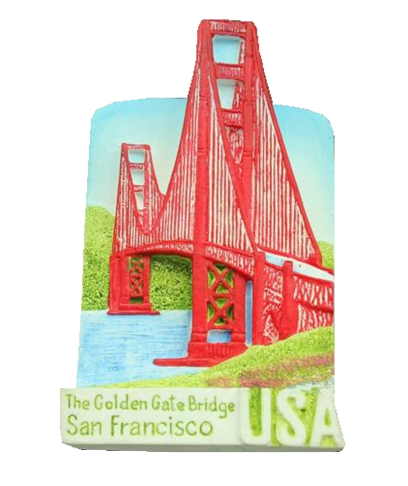 Image GOLDEN GATE BRIDGE USA Photo SAN FRANCISCO Souvenir. Fridge Magnet