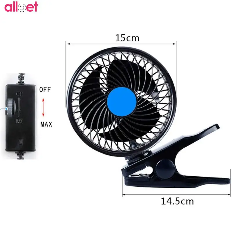 

360 Degree Rotating Portable Mini 12V Car Clip Fan Stepless Strong Wind Cooler Air Cooling Fan Clip-On Car Styling Interior Part
