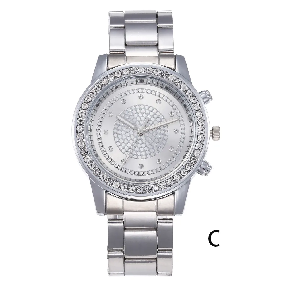 Women Watches Fashion Steel Belt Bracelet Watch Gift Clock Rhinestone Luxury Brand Quartz Wrist Watch Ladies Montre Femme#B