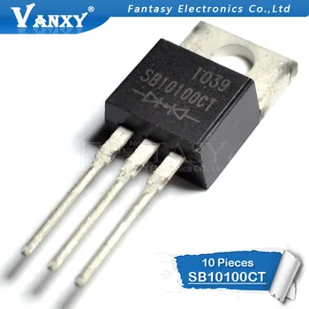 

10pcs SB10100 TO220 10A 100V SCHOTTKY SB10100CT TO-220 BARRIER RECTIFIER 3PIN