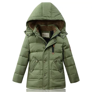 

2018 Winter New Boys Down Coat Thermal Middle-Long Cashmere Collar Parkas Kids Cold-proof Overcoat Children 4 Colors 120-170cm