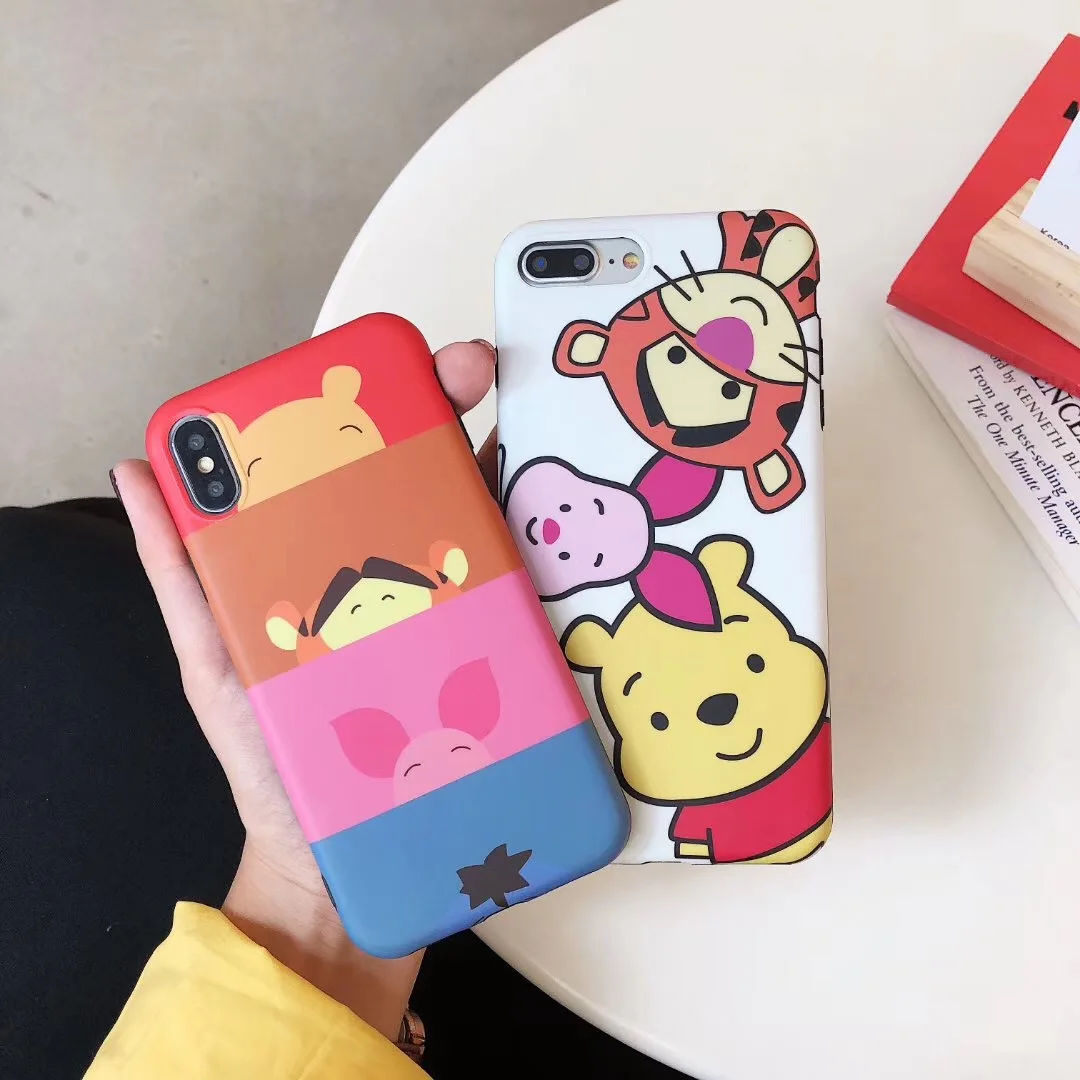 For iphone Xs MAX Xr X 6 6splus 8 7plus Back Cover Cartoon Classic Anime disneys Winnie Pooh Tigger Piglet phone cases Fundas