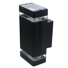 Уличный 10 Вт GU10 светодиодный настенный светильник, светильник для крыльца, водонепроницаемый алюминиевый светодиодный настенный светильник для коридора, лестницы, сада, AC85-265V