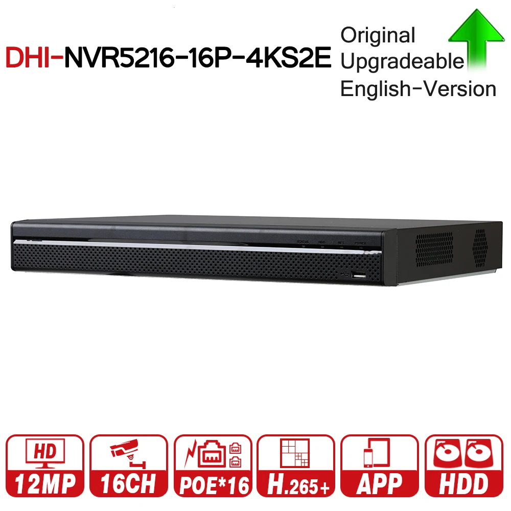 DH Pro 16CH NVR NVR5216 16P 4KS2E с порт POE поддержка двухсторонний разговор e 800 м Макс сетевой