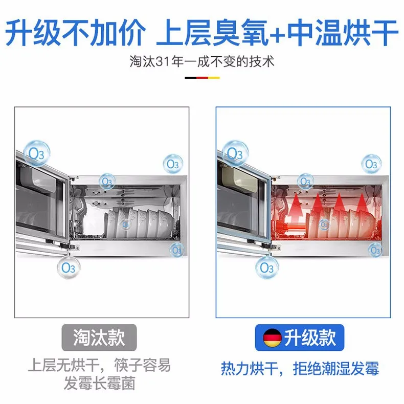 DEMASHI 80L двойная дверь независимое управление дезинфекционный шкаф ИК-излучение, Озон стерилизатор закаленное стекло электронная сушилка для посуды