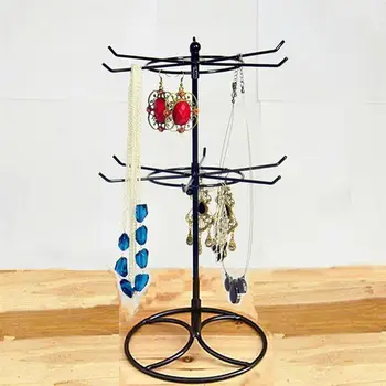 

Two Tiers Metal Jewelry Stands Earring Necklace Bracelet Display Rack Holder