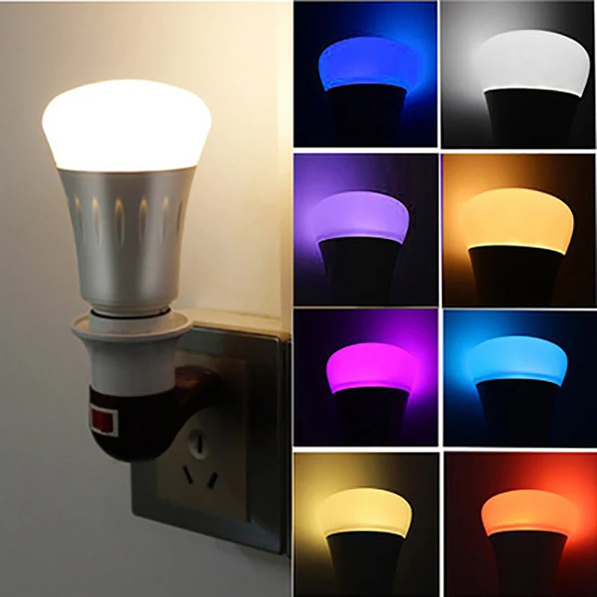 Умный Wifi телефон управления BluetoothSpeaker E27 7W RBGW LED Blub AC85 265V свет музыка игра