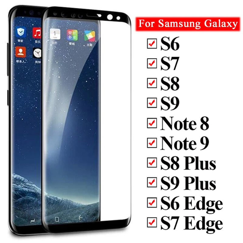 Защитный Стекло на samsung Galaxy S9 Plus Note 8 9 S6 S7 Edge S 6 7 S8 9 S 8 S 6 S фотоаппаратов моментальной печати 7 S Tremp защитное стекло пленка Samsug процессором обработки изображений Galax
