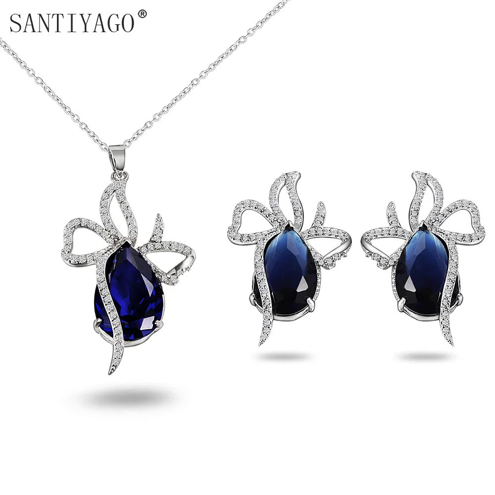 

Glamorous Crystal Rhinestone Beading Necklace Earrings Wedding Jewelry Sets Engagement Jewelry Gifts