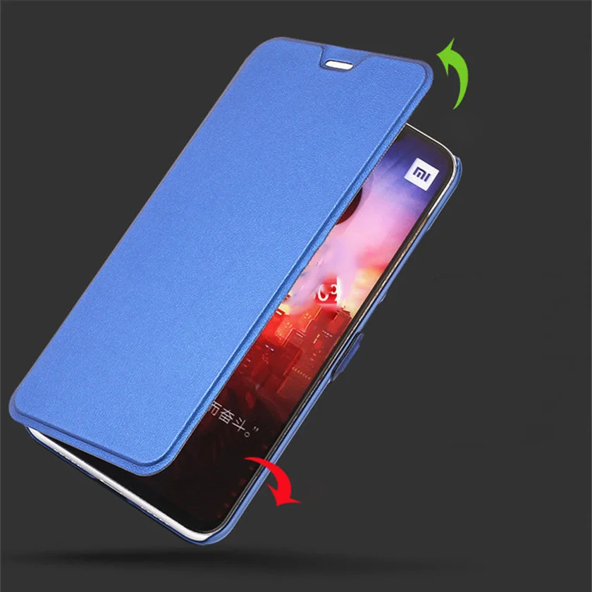 Чехол с откидной крышкой для Xiaomi Redmi 7 кожаный пластиковый защитный чехол