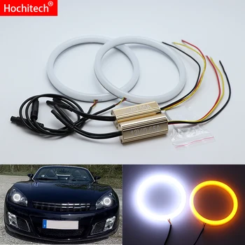 

White & yellow Dual and only white Cotton LED Angel eyes kit halo ring Turn signal light for Opel GT Roadster 2007-2010