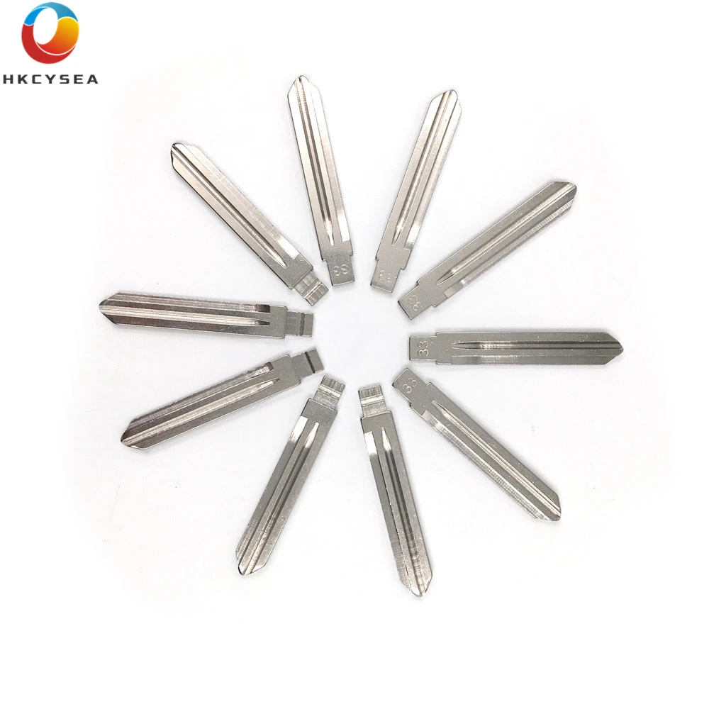 

HKCYSEA 10pcs/lot Metal Blank Uncut Flip KD VVDI JMD Remote Key Blade Type #33 HYN14RFH for Hyundai NF