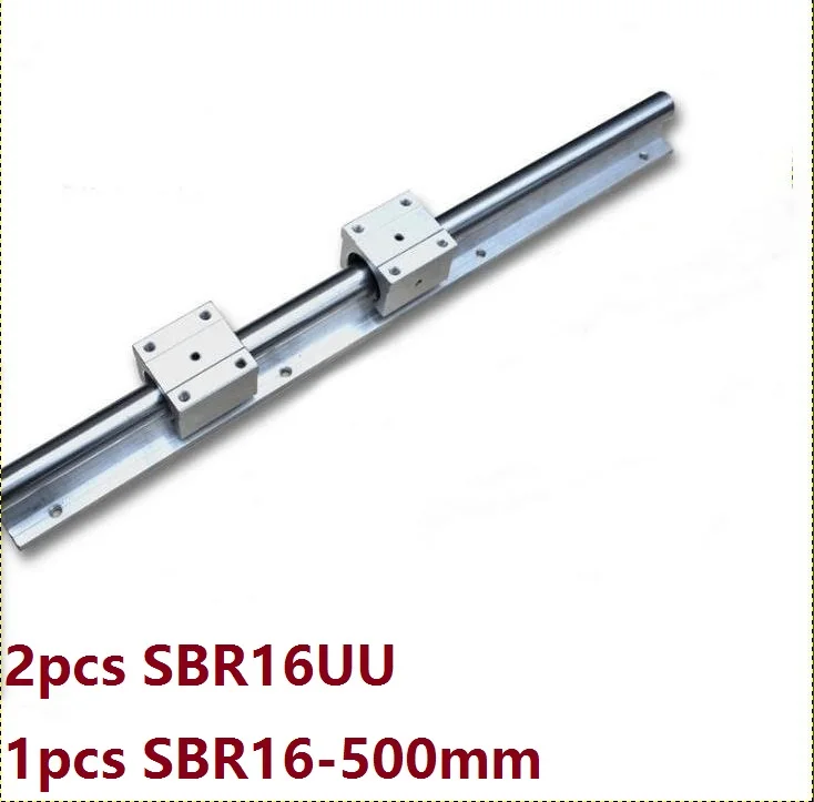 

1pcs SBR16 - 500mm linear rail guide support + 2pcs SBR16UU linear sliding blocks open type for cnc router parts