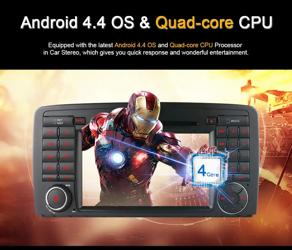 Perfect Android4.4 Car DVD For Benz R Class W251 R280 R300 R320 R350 Quad Core FM AM radio support wifi 3G BT GPS DAB TPMS DTV 10