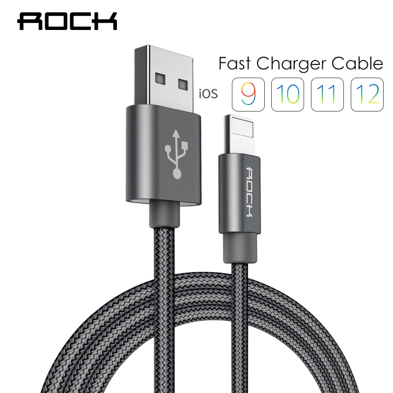 ROCK for iPhone Cable 100CM 180CM 300CM 20CM 2.1A Fast Charger Lighting USB Cables Charging Cord For iPhone 10 8 7 6 5 Plus iPad цена ROCK for iPhone Cable 100CM 180CM 300CM 20CM 2.1A Fast Charger Lighting USB Cables Charging Cord For iPhone 10 8 7 6 5 Plus iPad цены онлайн