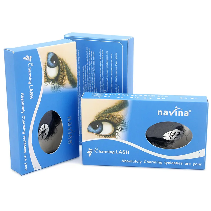 

Navina 3cases/Lot Natural Black Extension Individual Eyelashes Charming False Fake Mink Eye Lash 0.15C 8/10/12mm