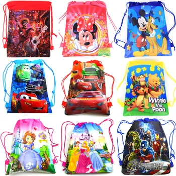 

12pcs/lot Mickey Mouse Theme Non-Woven Backpack Kids Birthday Party Supplies Decoration Drawstring Bags Shopping bags
