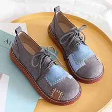 Весенняя женская обувь на плоской подошве; женские кроссовки; замшевые водонепроницаемые Мокасины на шнуровке; мокасины на плоской подошве с круглым носком; женские оксфорды