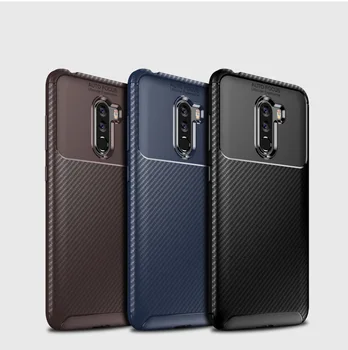 

Luxury Slim Tpu Carbon Fiber Phone Cover For Xiaomi Poco F1 Silicone Soft Anti-Skid Protecitve Back Case For Xiaomi Pocophone F1