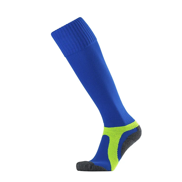 Brothock полотенце с изображением футбольного мяча носки в конце противоскользящие спортивные носки с длинными рукавами прямые продажи с фабрики плотные футбольные носки - Цвет: Blue