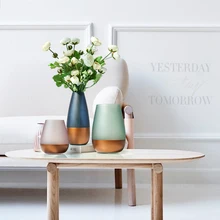 Цветная стеклянная авторская ваза стеклянный контейнер, цветочные вазы для дома, свадебные украшения