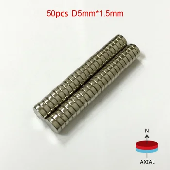 

5mm x 1.5mm N50 Magnetic Materials Neodymium Mini Small Round Disc Magnets 50 Pcs/Pack