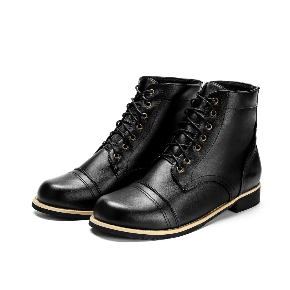Merkmak/мужские модные ботильоны на шнуровке; высококачественные мужские ботинки в британском стиле; сезон осень-зима; мужские ботинки; Прямая поставка; обувь; - Цвет: Black Boots