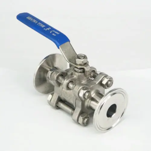 Подходит для 19 мм 3/4 &quotтрубы OD 1 5&quot Tri Clamp SS304 нержавеющая сталь 3 Piece Шаровой
