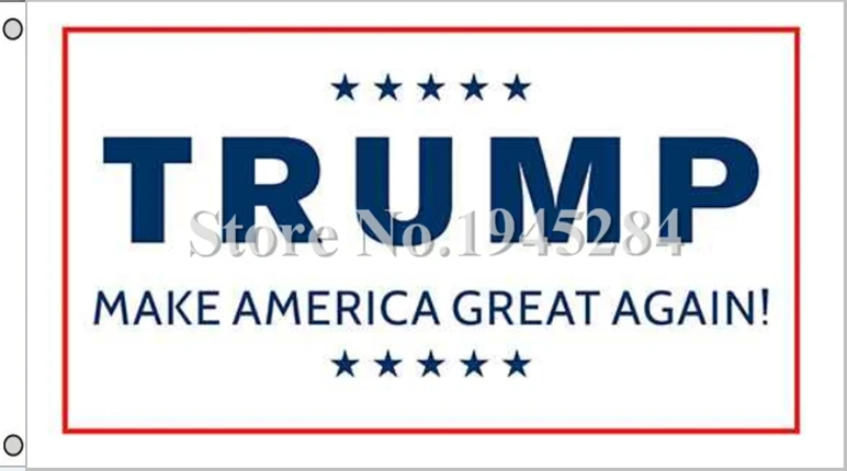Donald Trump Make America Great Again Flag Brass Grommets White New