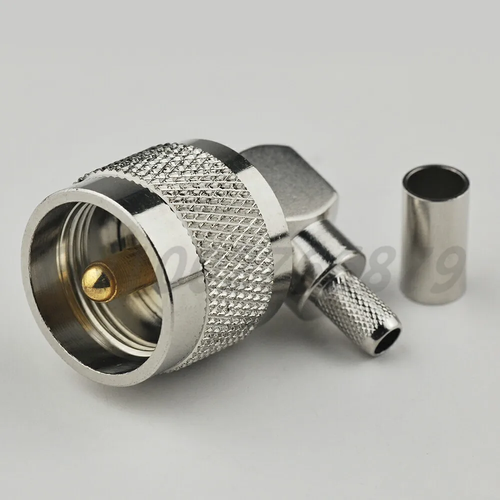 RF electrical wire terminal UHF Male Plug Crimp Right Angle British