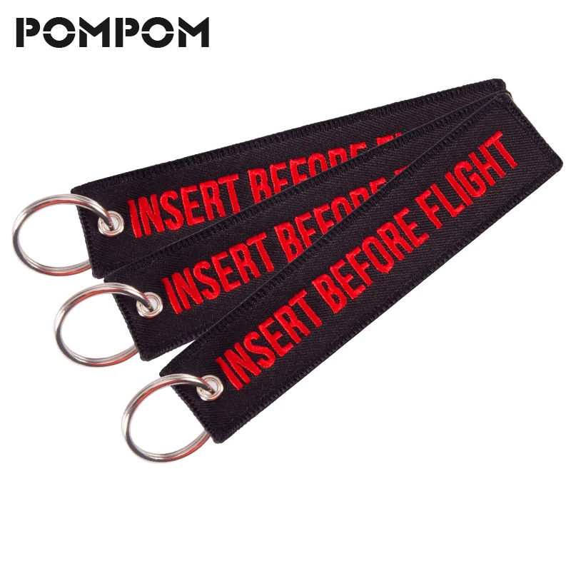 

3PCS/lot Insert Before Flight Keychain keyring for cars and motor key fobs Emboridery OEM Key chain Fabric Fashion Sleutelhanger