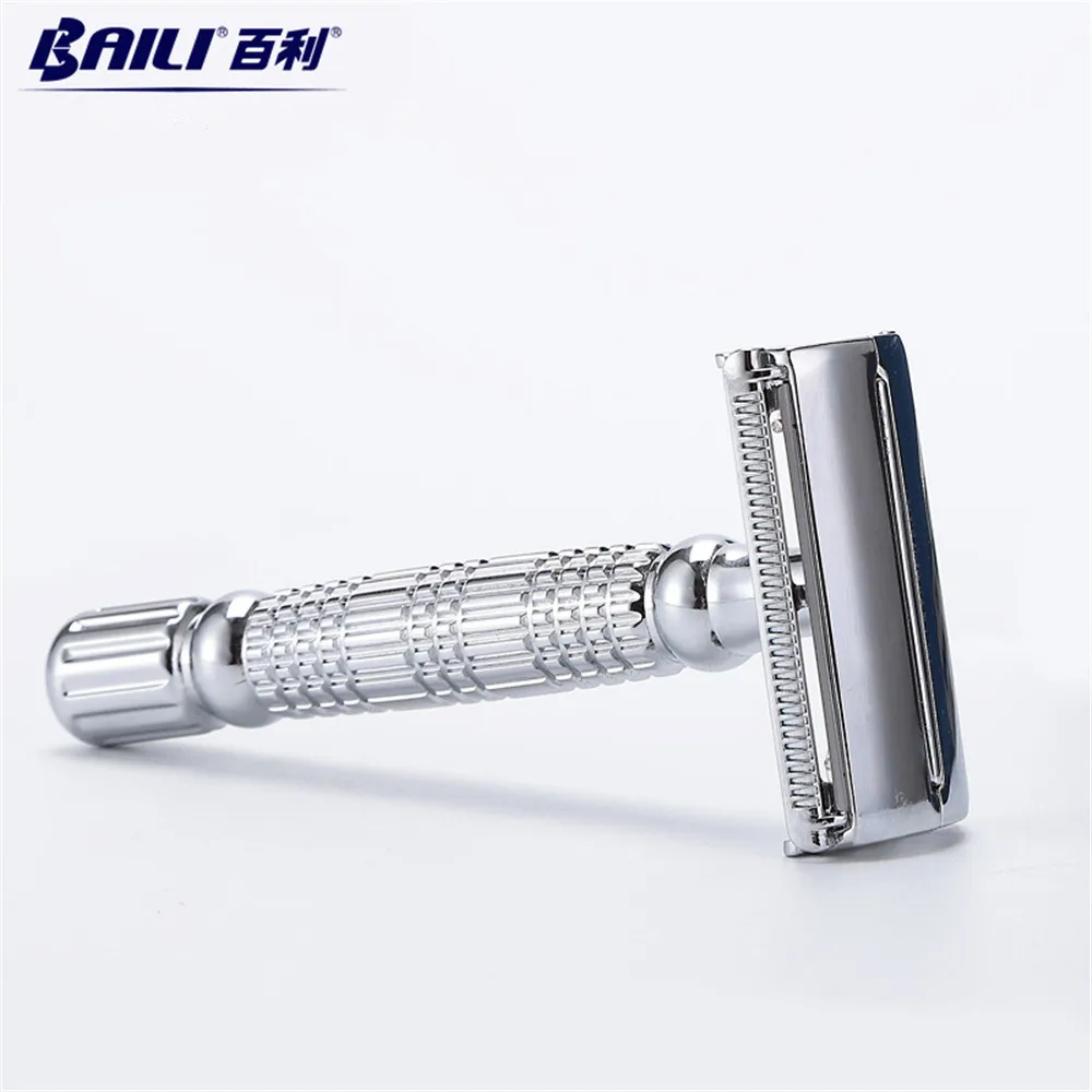 

Safety Razor Chrome Alloy Top quality with Packing Sliver Unscrew The Two-sided turret Manual Shaving razor