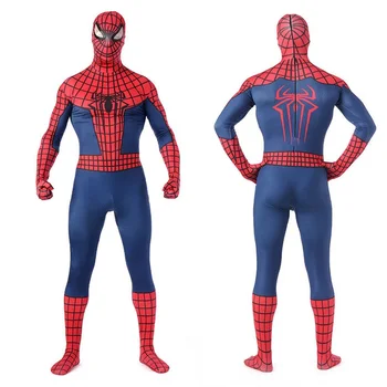 

High Quality Lycra Mens 3D Print Spiderman Costumes Adult Male Spandex Zentai Bodysuits Men Superhero Cosplay Costume Suit S-3XL