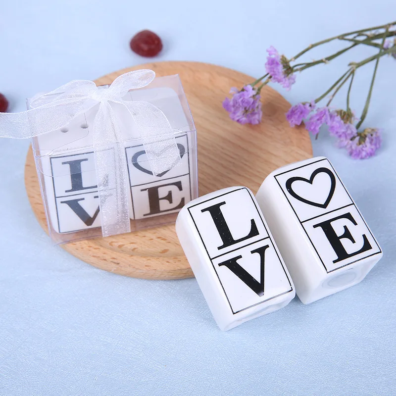 10PCS Wedding favor and gifts Ceramic Love Heart Spice Jar baby shower baptism party favor anniversary gift bridesmaid present