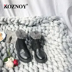 Koznoy/бренд 2018, модные женские ботильоны, сохраняющие тепло, зимняя плюшевая обувь, удобные женские ботинки