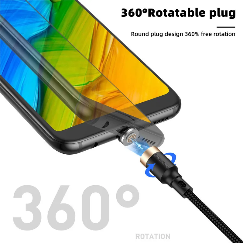 Магнитный кабель USLION 3A для быстрой зарядки iPhone Xs Max XR 8 7 6 6S Plus Micro USB Type C Samsung Xiaomi