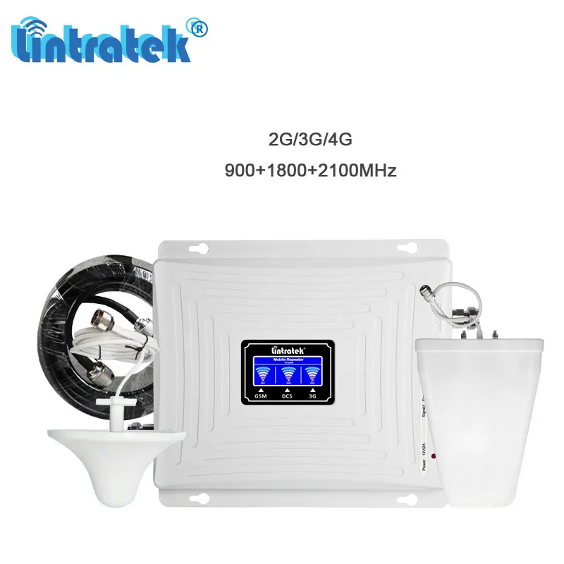 

Lintratek 900 1800 2100 Signal booster 2G 3G 4G Repetidor De Sinal De Celular DCS WCDMA Amplifier Improve cellphone signal s5