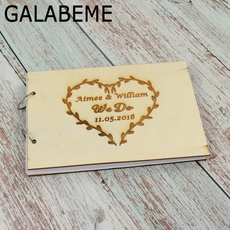 us 17 0 15 off galabeme custom a5 wedding guest book personalized wedding guestbook wedding gift for couple rustic wedding gift in signature guest guestbook for wedding