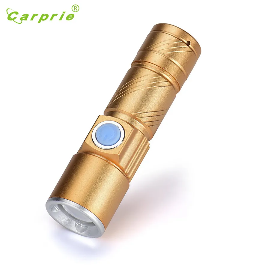 Carprie USB удобный мощный светодиодный фонарик перезаряжаемый фонарь usb