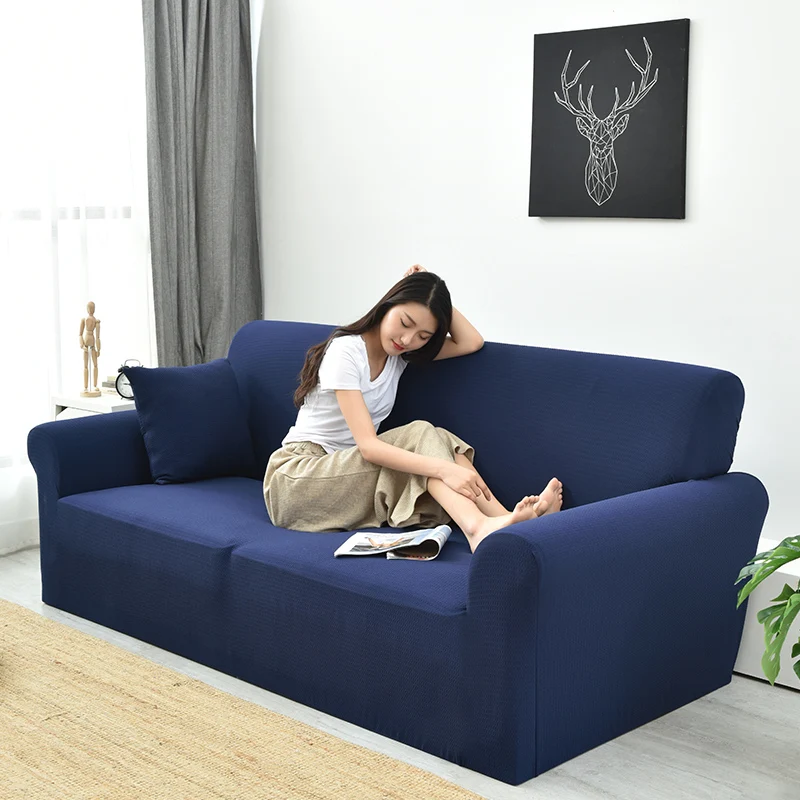 Sofa Cover Solid Color Elastic Waterproof Couch Cover Anti slip Sofa